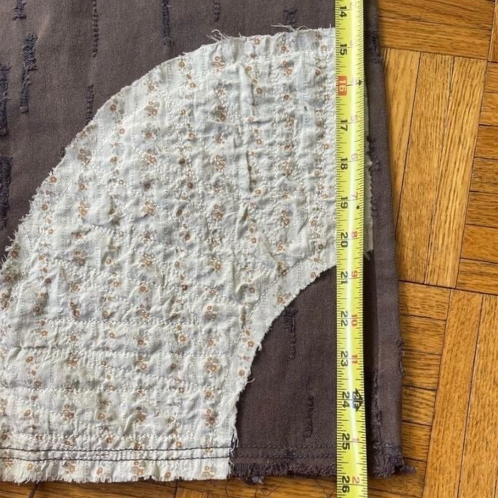POL BROWN DISTRESSED CROCHET PATCHWORK WIDE LEG JEANS IN SIZE MEDIUM BRAND NEW - Picture 9 of 13